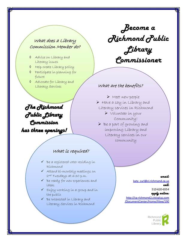 Become a Richmond Public Library Commissioner