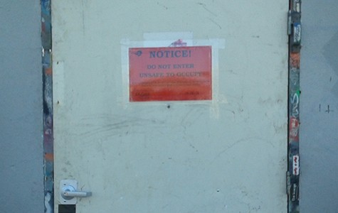 An 'unsafe to occupy' notice on Burnt Ramen's front door this past Friday.