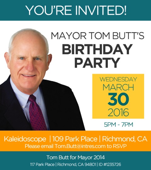 Mayor Tom Butt's Birthday Party and Fundraiser