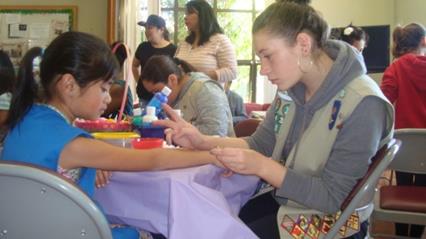 face painting with girl scouts