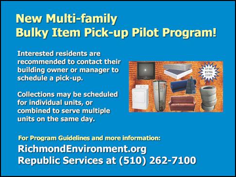 Description: Description: Multi-family Bulky Item Pick-up Pilot Program 2