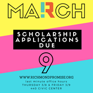 Richmond Promise: We're in the Homestretch...Scholarship Apps DUE THIS Friday!
