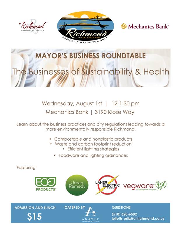 Businesses of Sustainability & Health Roundtable Wednesday, August 1st